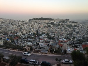 Wadi al-Joz, from the Old Wall in Jerusalem. Yes, we drove through that bustling place. 