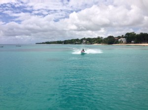 View from the boat: Little Man likes speed.