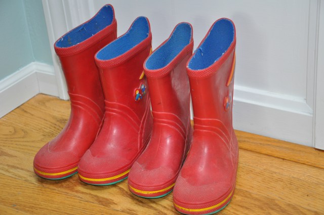 Little boots, sit by the door... waiting for children who have grown up.